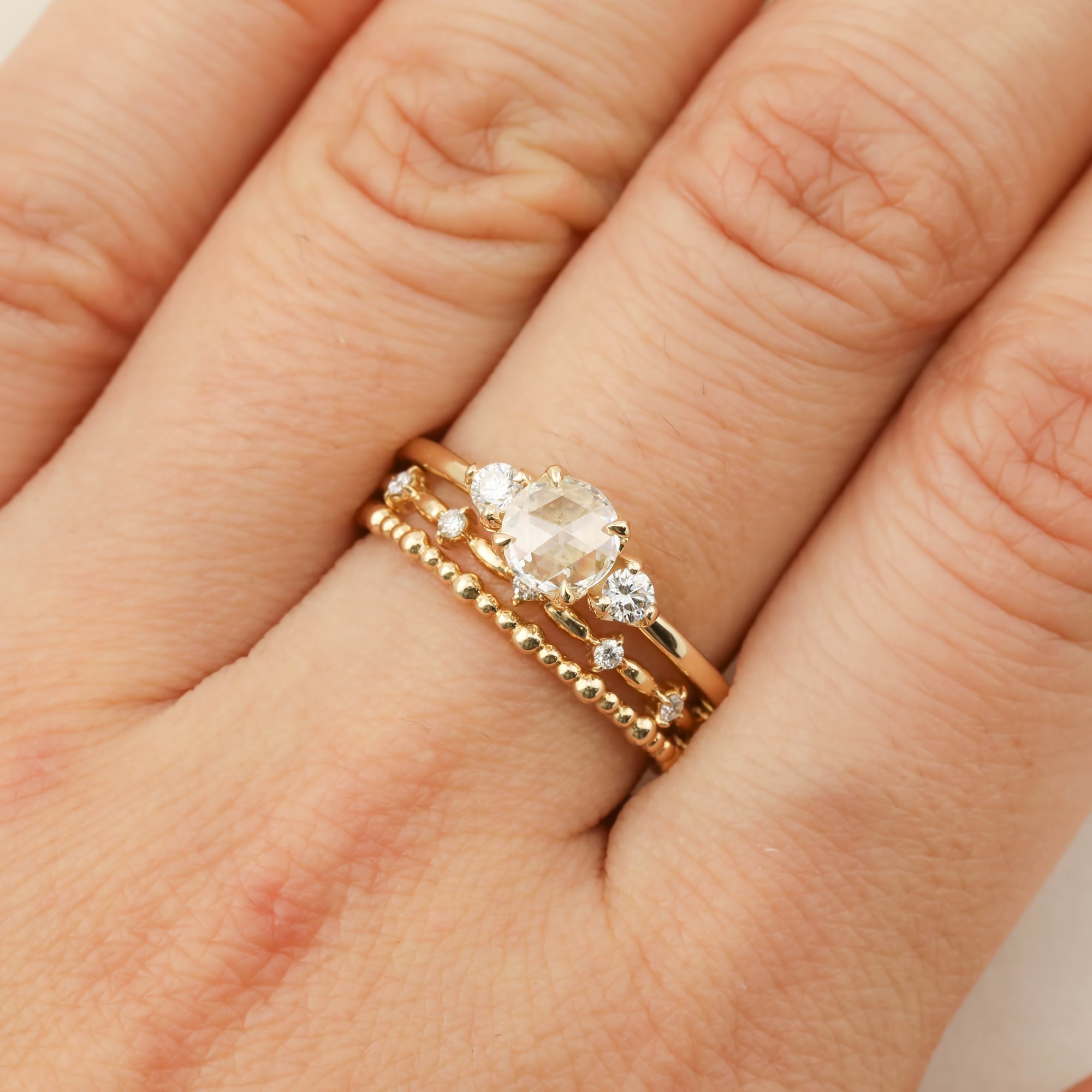 Sofia Ring, 0.40ct Rose Cut Diamond, 14k Yellow Gold (One of a kind)