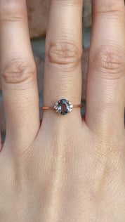 Lena Ring 0.79ct Green Madagascar Sapphire, 14K Rose Gold (One of a kind)