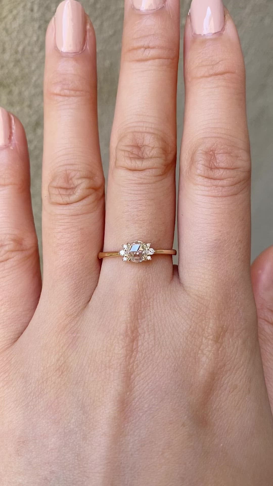 Lena Ring, 0.28ct Rose Cut Diamond, 14k Yellow Gold (One of a kind)
