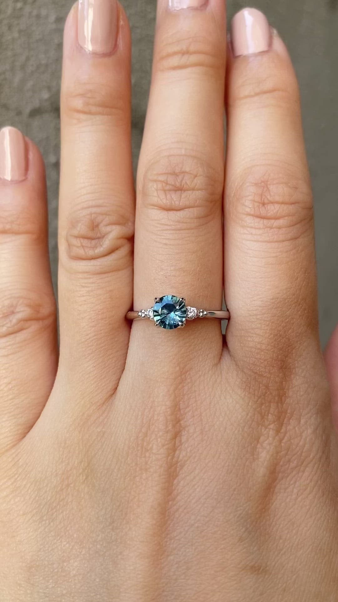 【即日配送】エステルリング ・0.77ct・加熱モンタナ産ブルーグリーンサファイア・K14WG