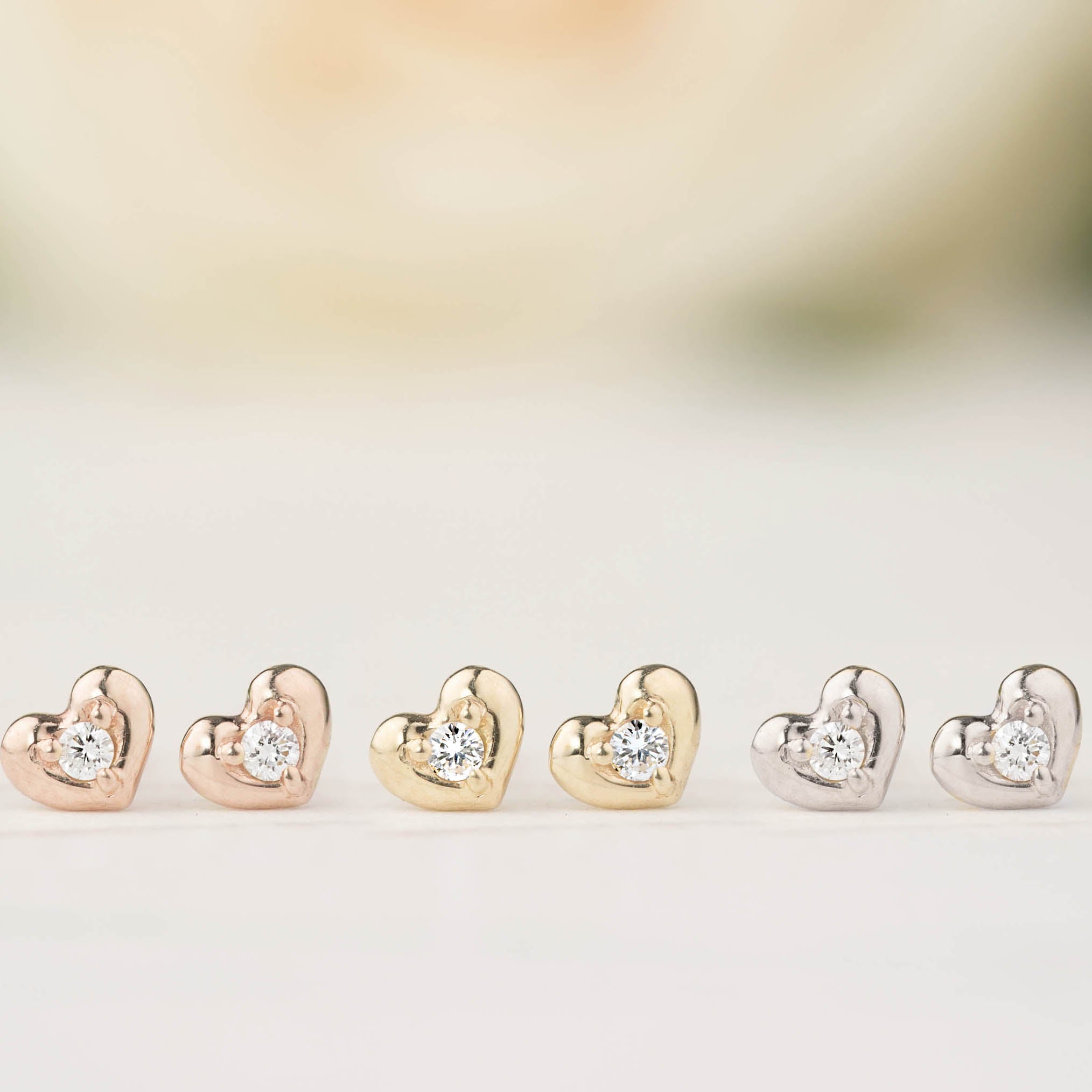 ハートピアス　ダイアモンド