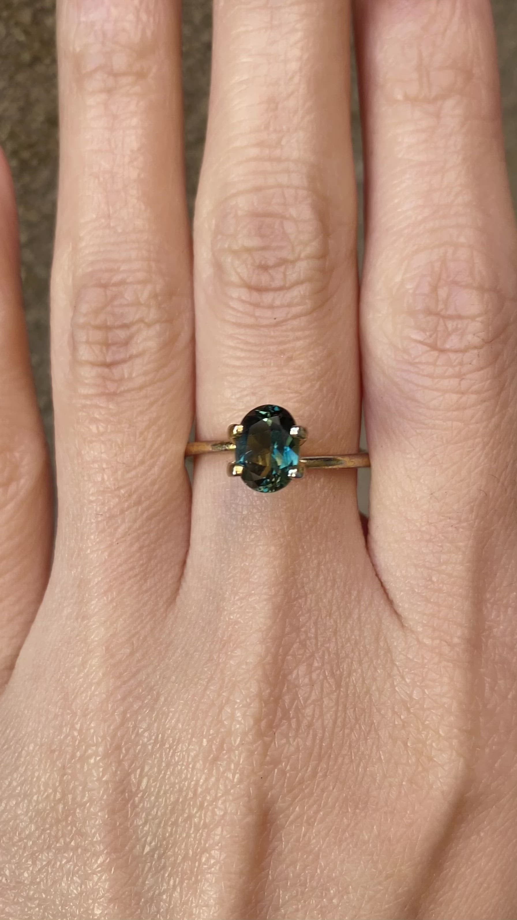 1.58ct Oval Cut Blue Green Queensland Sapphire