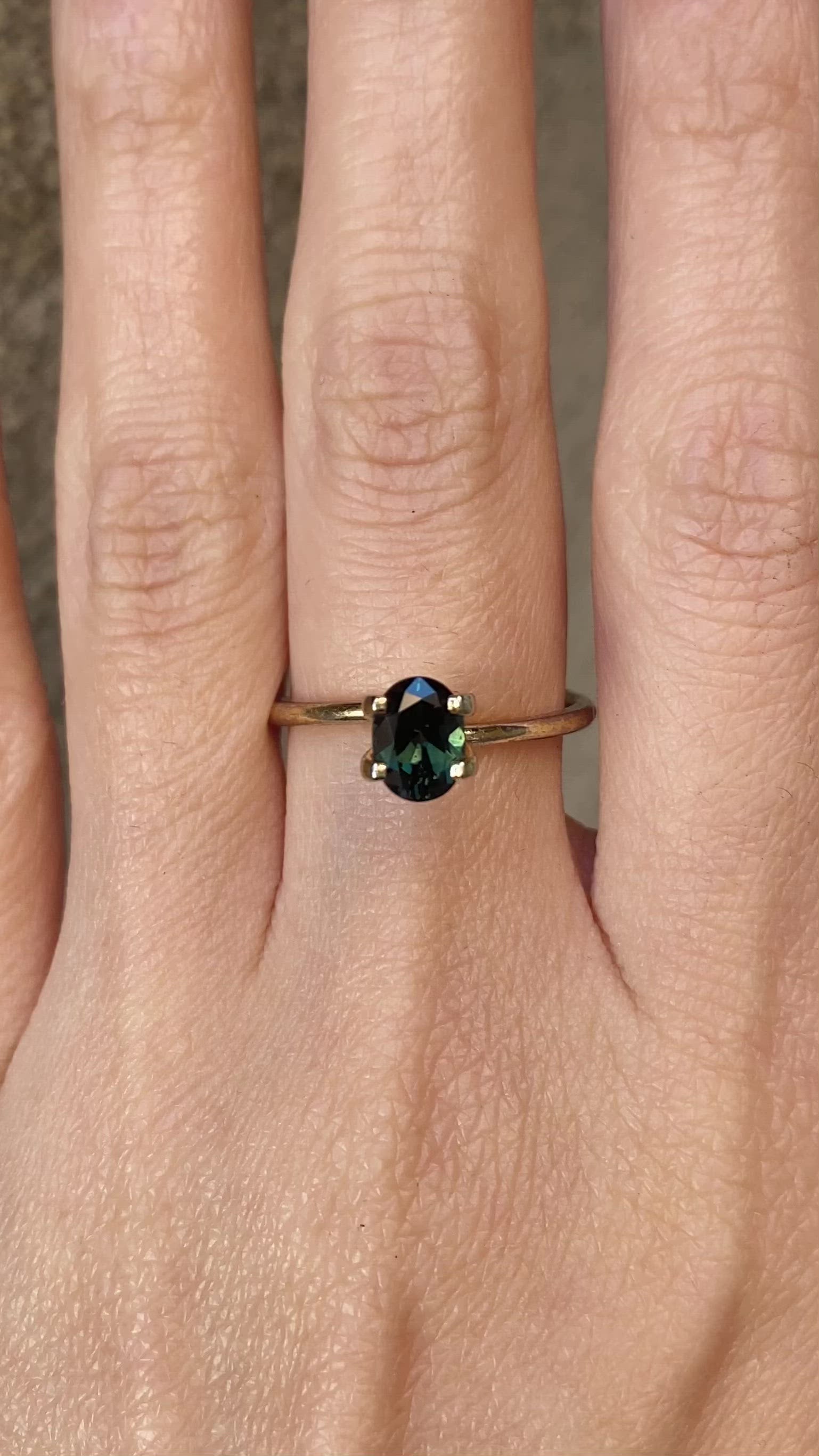 1.05ct Oval Cut Peacock Green Queensland Sapphire SO202