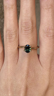 1.05ct Oval Cut Peacock Green Queensland Sapphire SO202