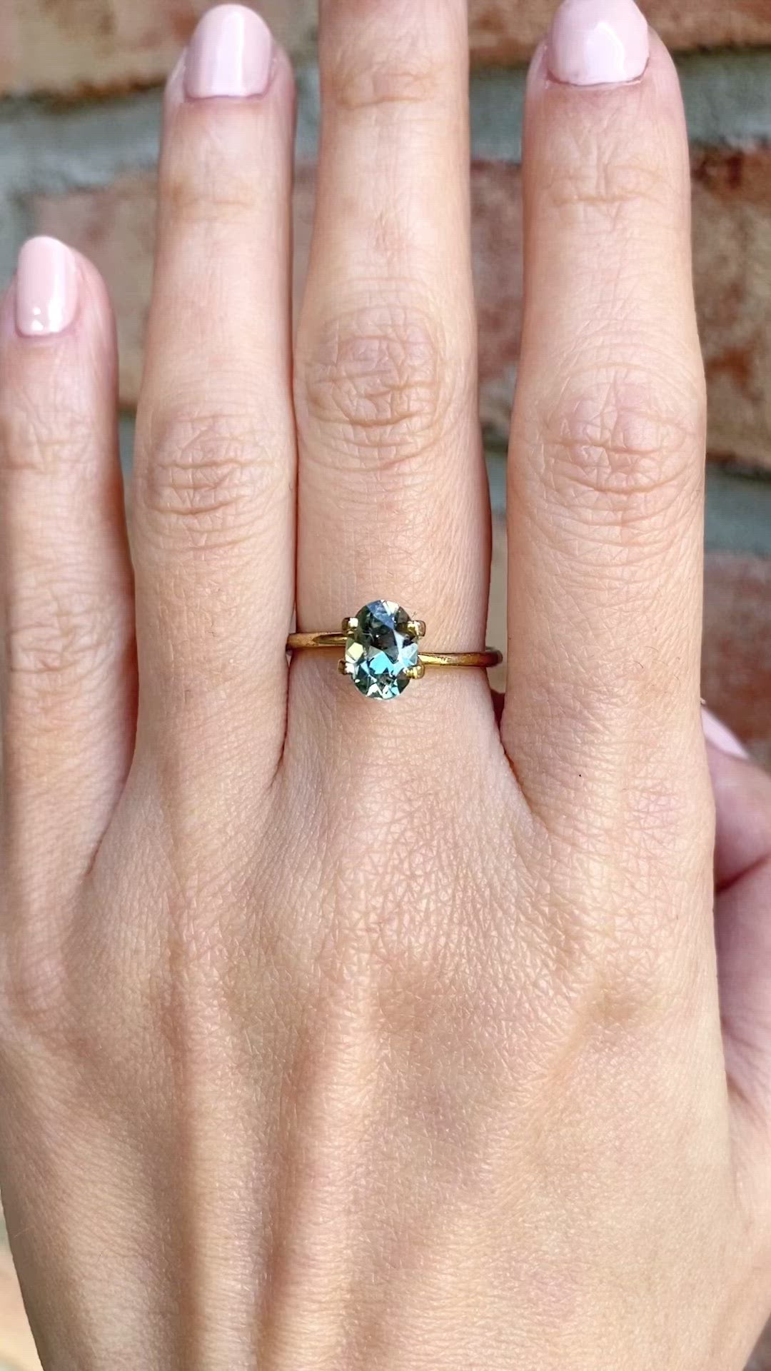 1.28ct Oval Cut Light Blueish Green Montana Sapphire