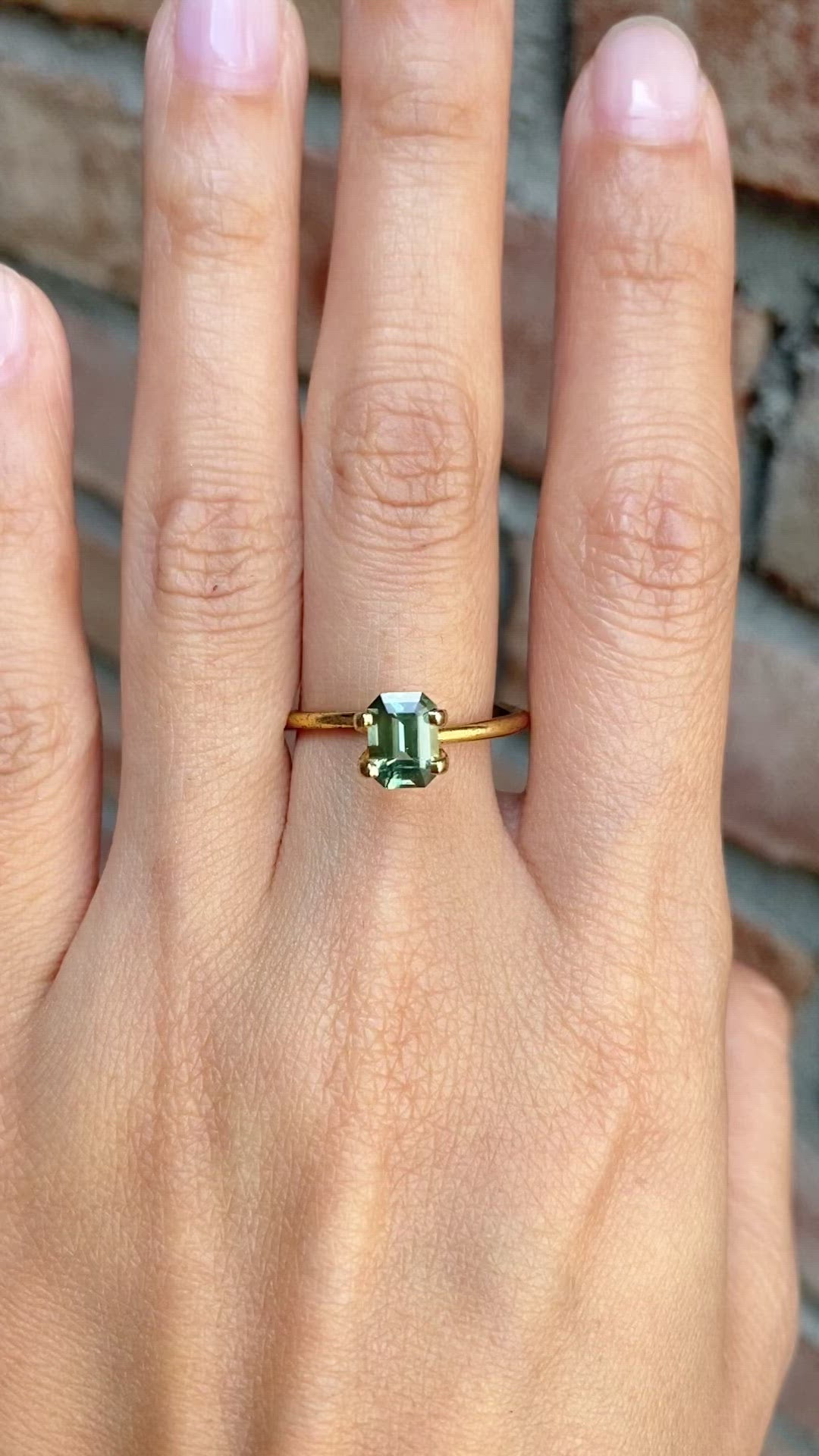 1.16ct Emerald Cut Light Green Montana Sapphire
