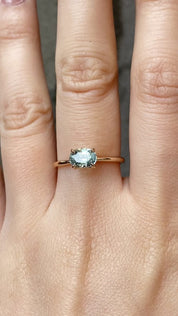 Sara Ring 1.15ct Light Blue Green Oval Montana Sapphire, 14K Yellow Gold (One of a kind)