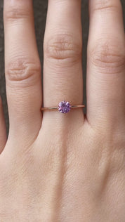Alice Ring 0.67ct Pink Purple Tanzania Sapphire, 14K Rose Gold (One of a kind)