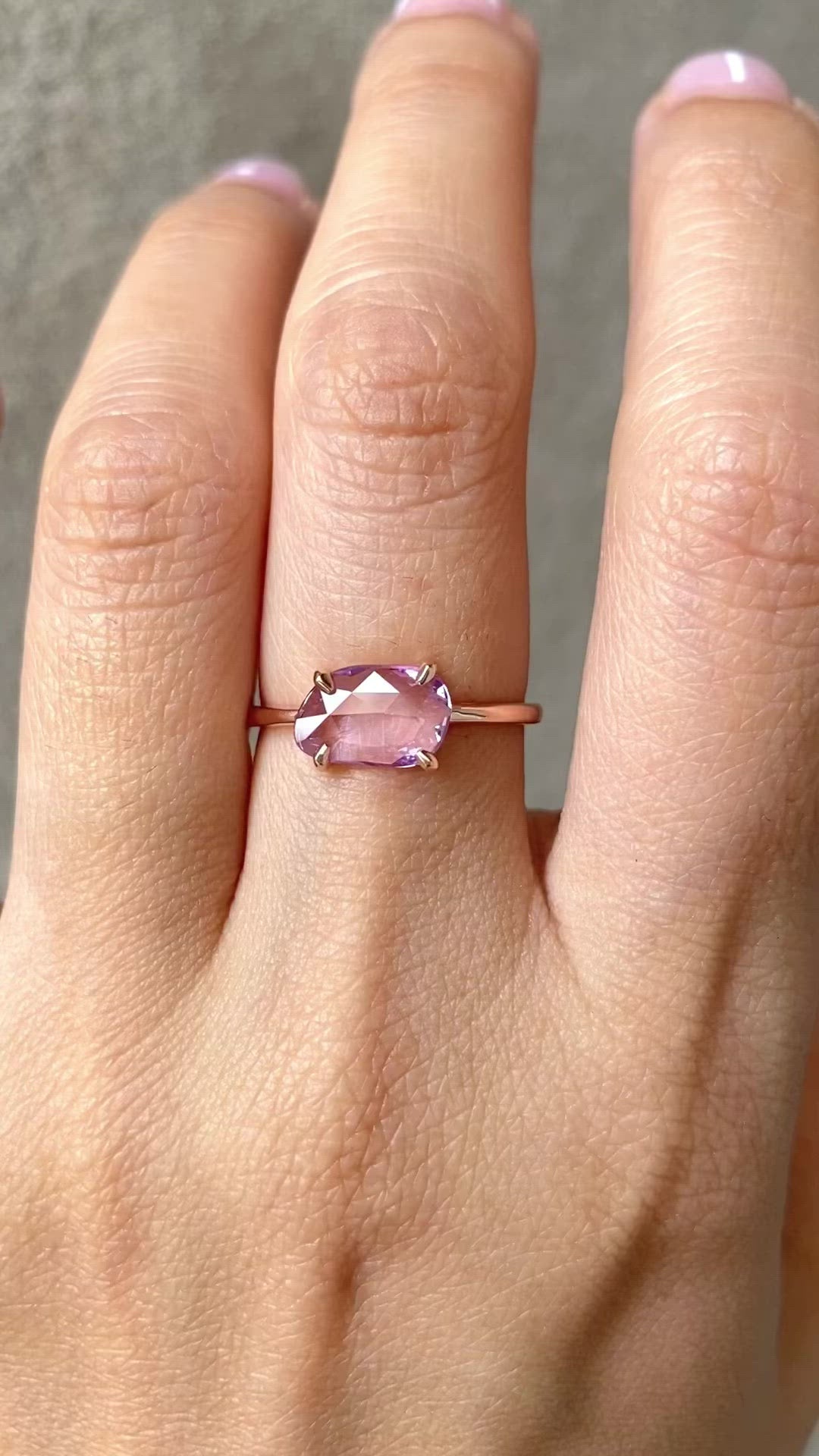 リサリング　非加熱　ピンクマダガスカルサファイア　1.22ct　14Kローズゴールド
