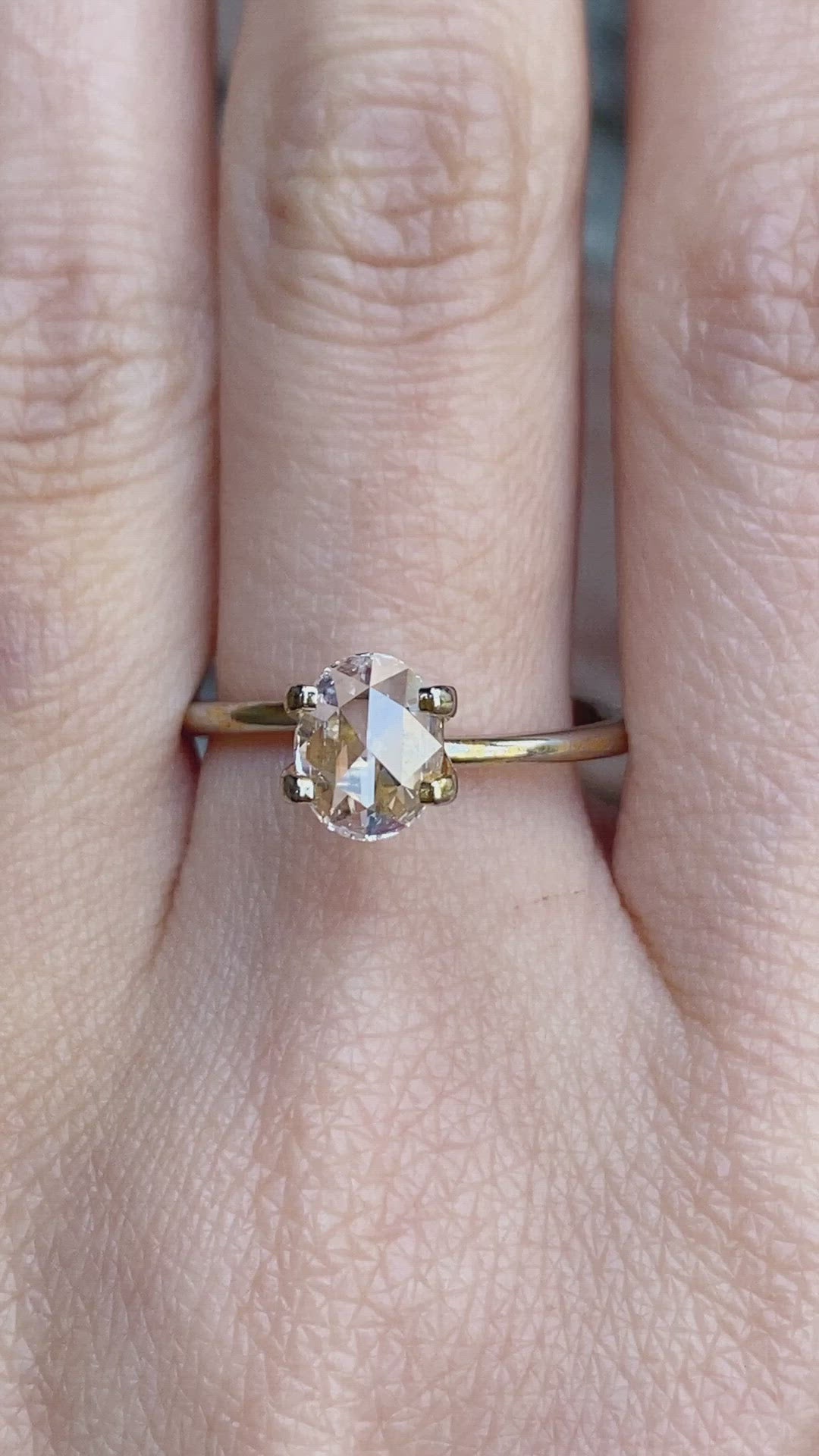0.57ct Oval Rose Cut Diamond 7.3x5.8mm