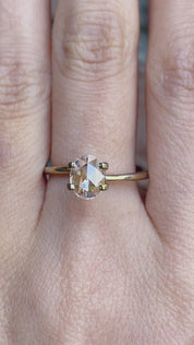 0.57ct Oval Rose Cut Diamond 7.3x5.8mm