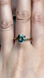 2.03ct Round Cut Parti Blue Green Madagascar Sapphire SR220