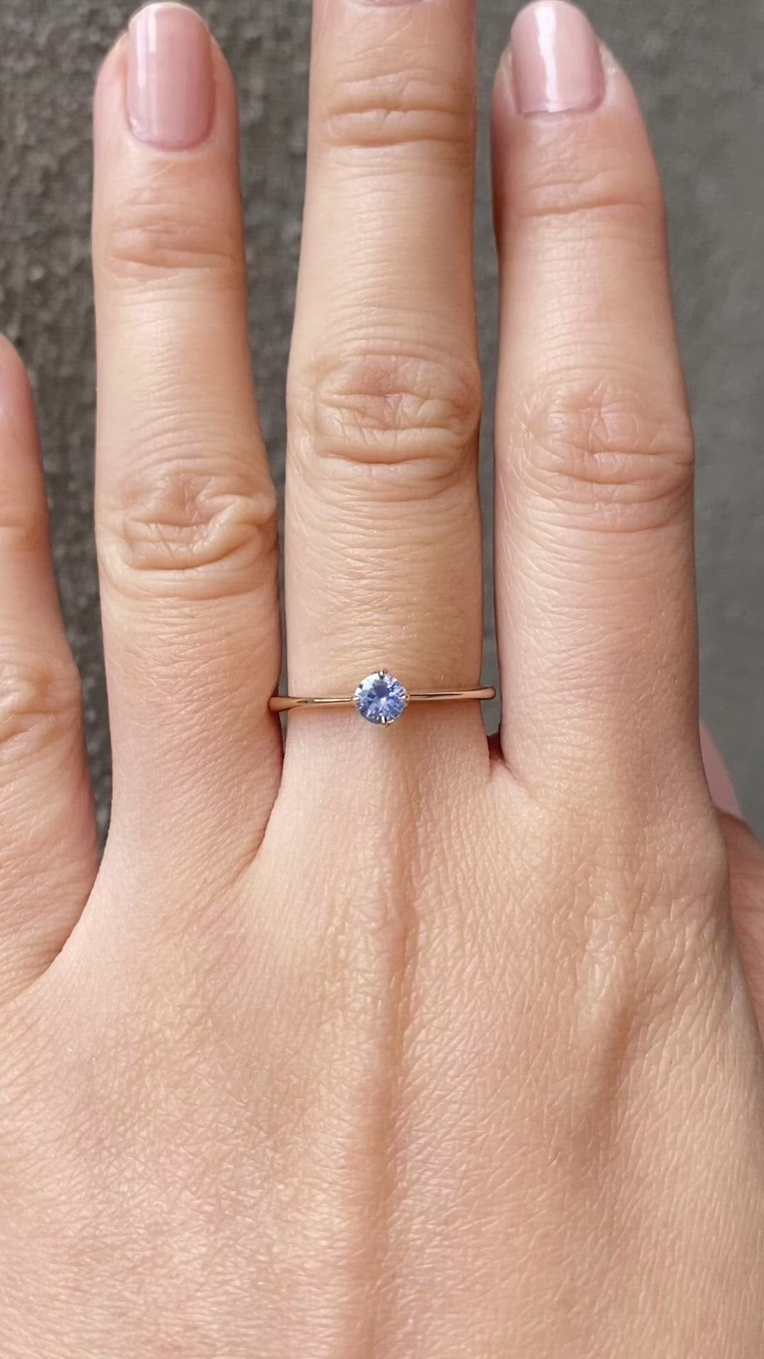 【即日配送】アリスリング ・0.30ct・加熱セイロン産ブルーサファイア・K14YG