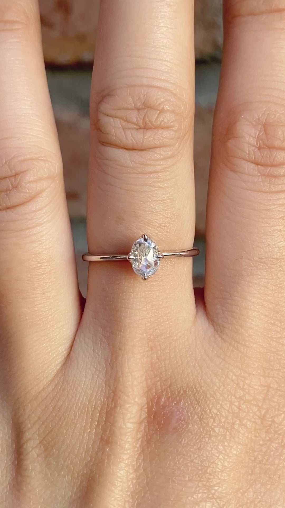 【一点物】アリスリング枠　オーバルローズカットダイヤモンド　0.26ct