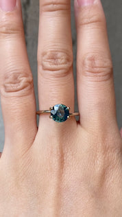 2.45ct Round Cut Blue Green Madagascar Sapphire SR217