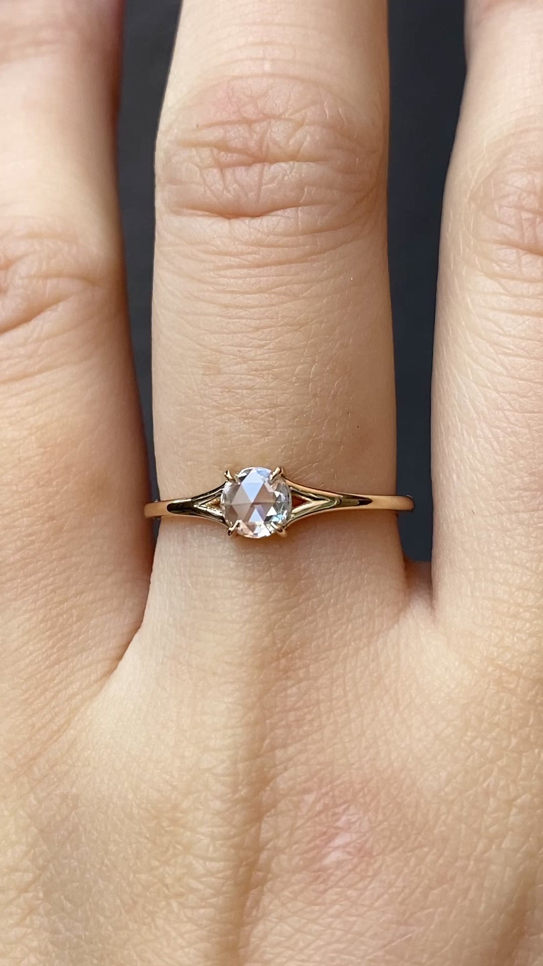 Kylie Ring, 0.27ct Rose Cut Diamond, 14k Yellow Gold (One of a kind)