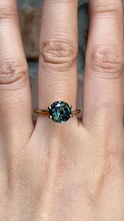 2.9ct Round Cut Blue Green Madagascar Sapphire SR218
