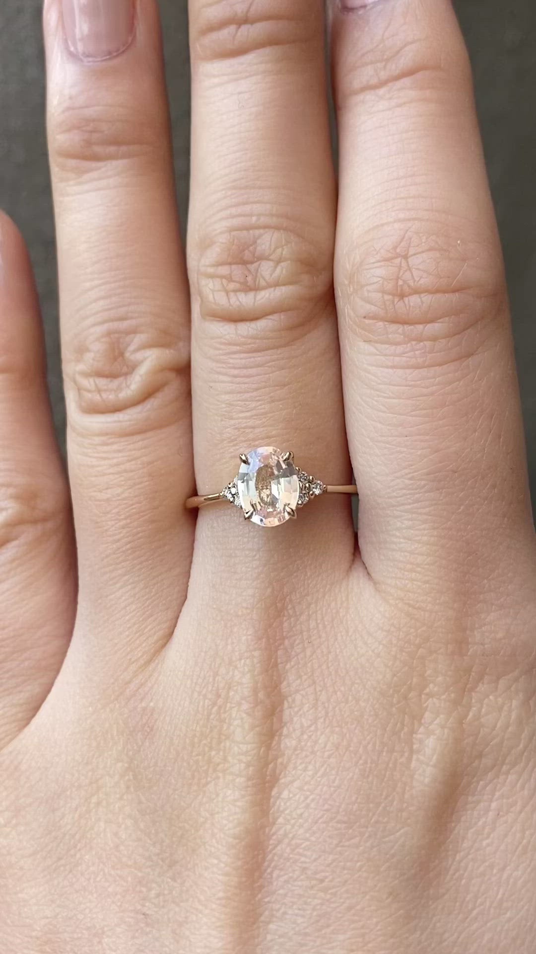 【即日配送】テレサリング ・1.44ct・非加熱マダガスカル産ライトピーチサファイア・K14YG