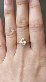 【即日配送】テレサリング ・1.44ct・非加熱マダガスカル産ライトピーチサファイア・K14YG