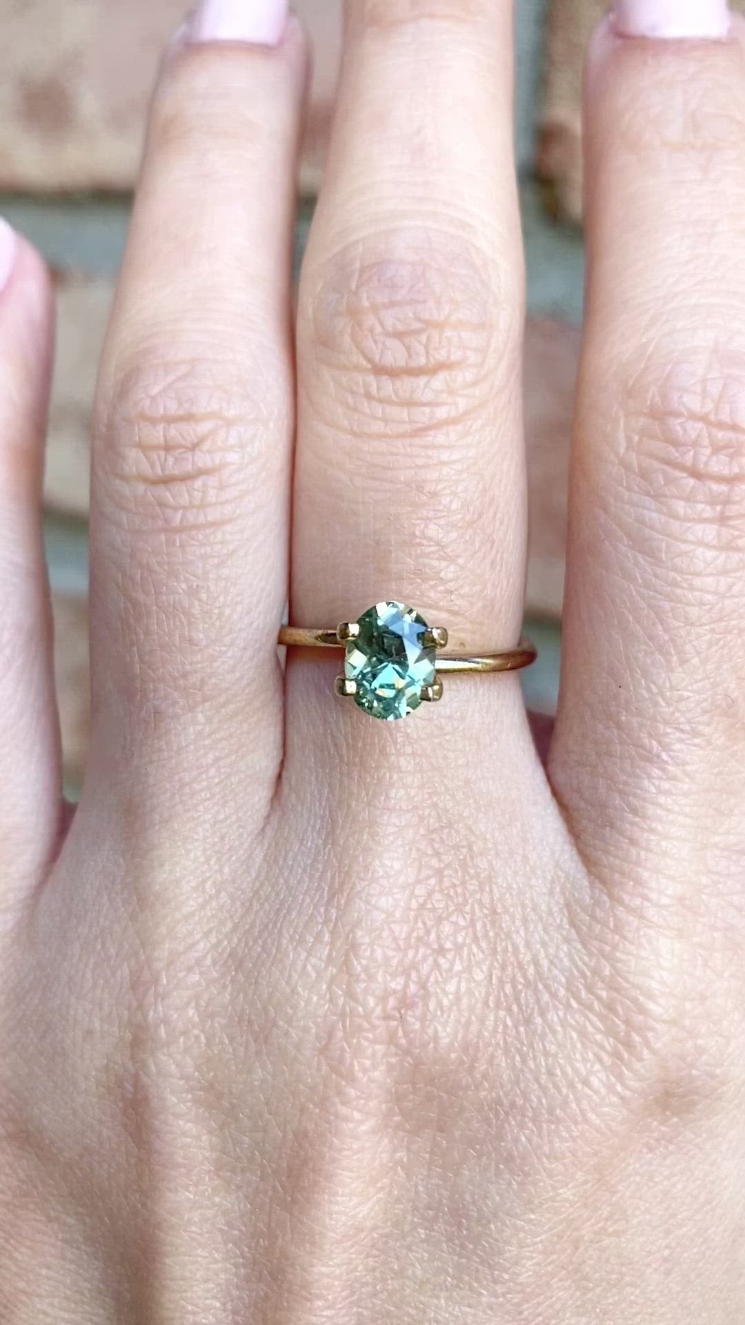 1.35ct Oval Cut Light Blueish Green Montana Sapphire