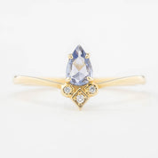 Genevie Ring - 0.35ct Teardrop Unheated Blue Sapphire (One of a kind)