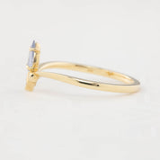 Genevie Ring - 0.35ct Teardrop Unheated Blue Sapphire (One of a kind)