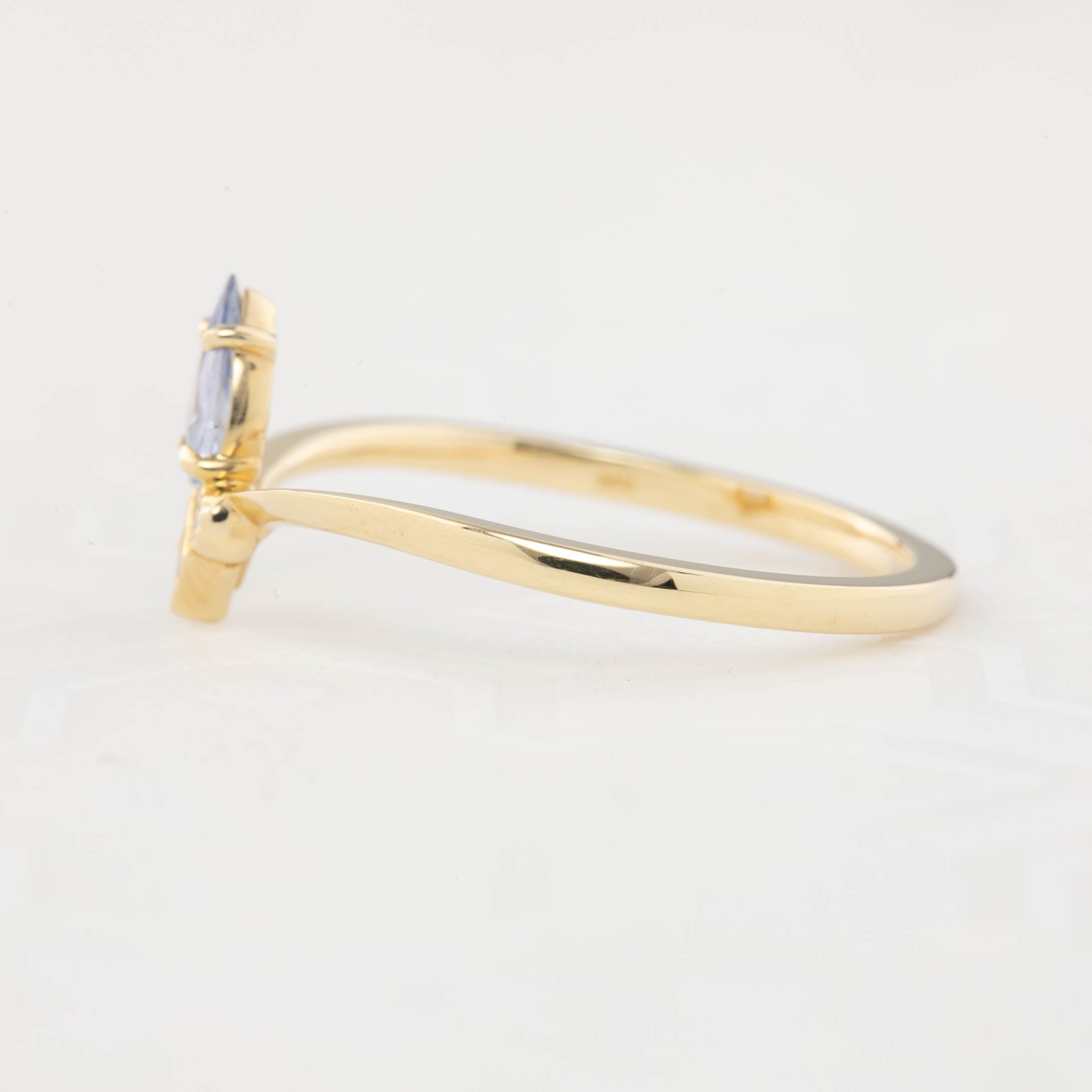 Genevie Ring - 0.35ct Teardrop Unheated Blue Sapphire (One of a kind)