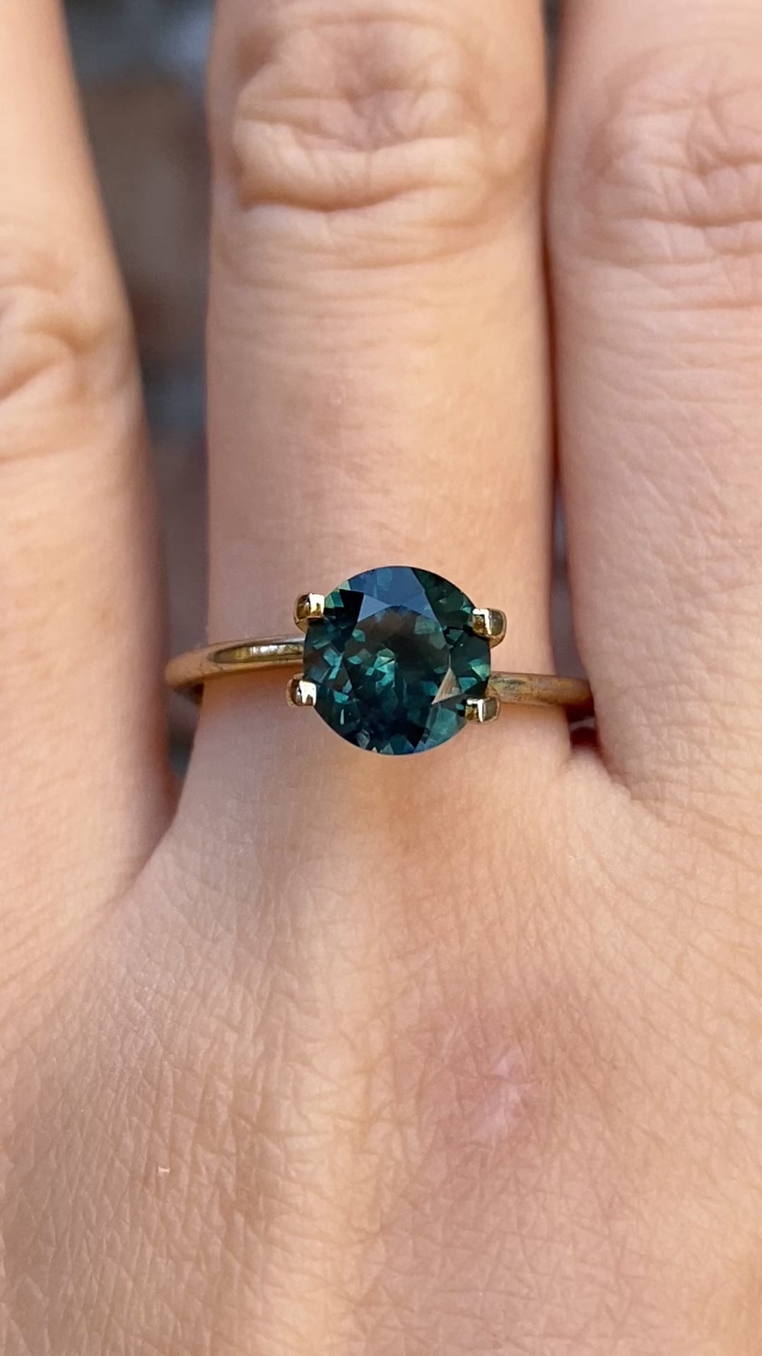 2.19ct Round Cut Teal Blue Green Montana Sapphire SR249