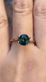 2.19ct Round Cut Teal Blue Green Montana Sapphire SR249