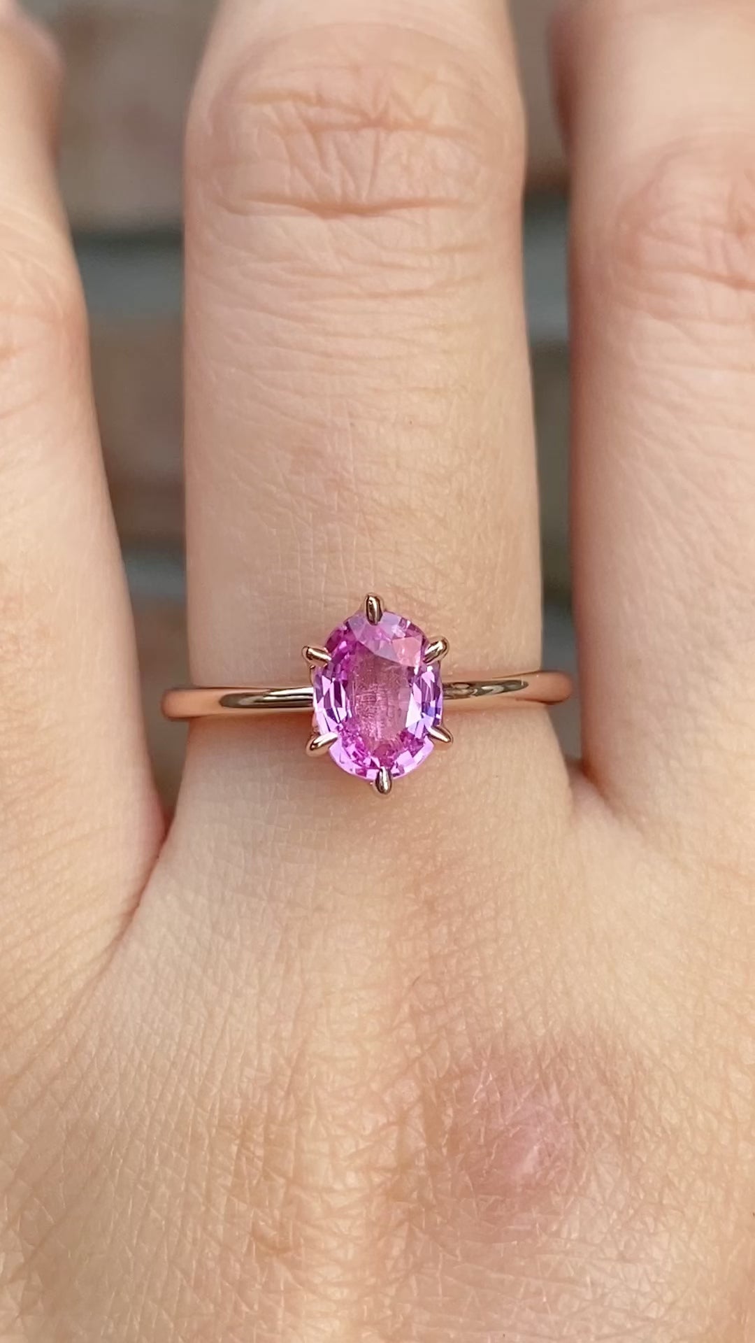【一点物】フローリンリング ・1.23ct・加熱ピンクサファイア・K14RG