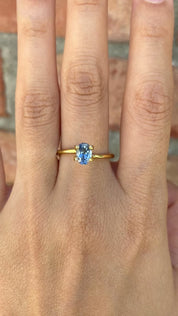 0.93ct Oval Cut Light Blue Montana Sapphire