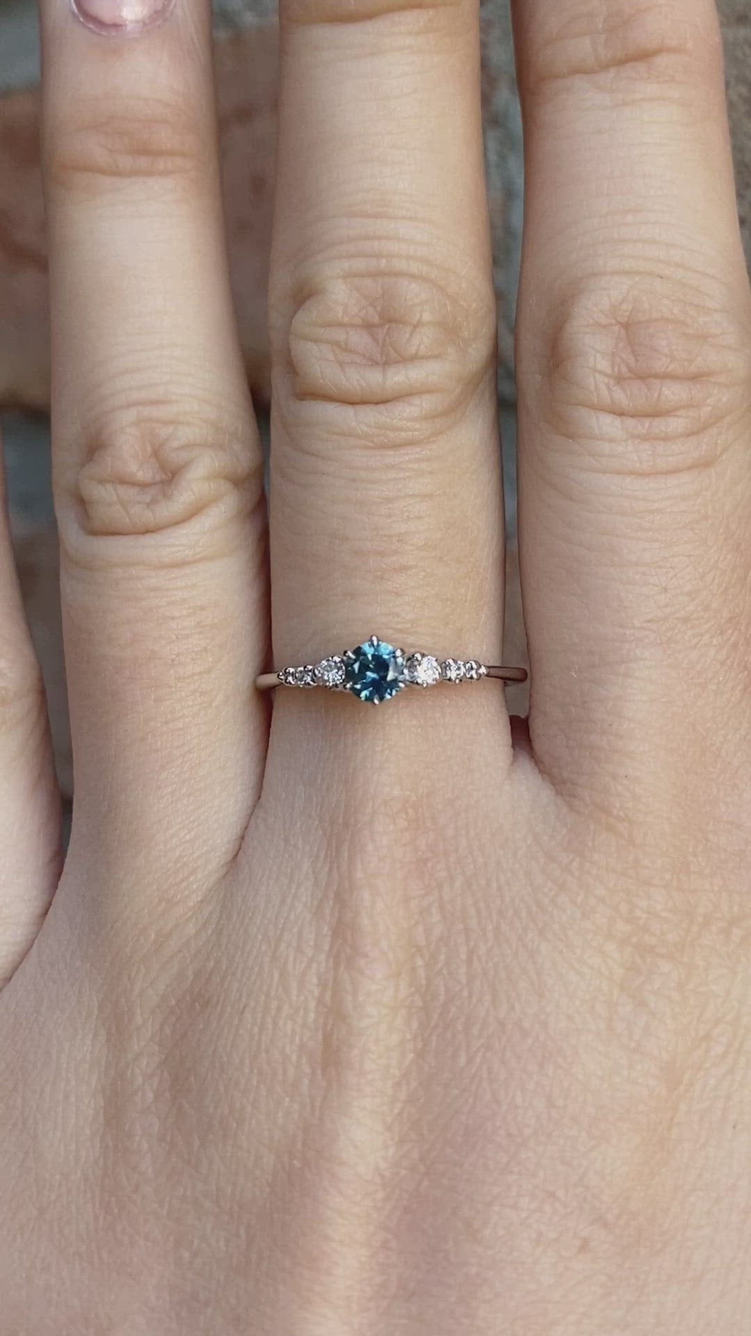 Estel Fleur Ring, 0.30ct Montana Sapphire of your choice