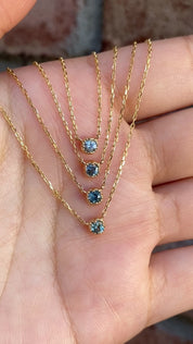 Dahlia Montana Sapphire Solitaire Necklace