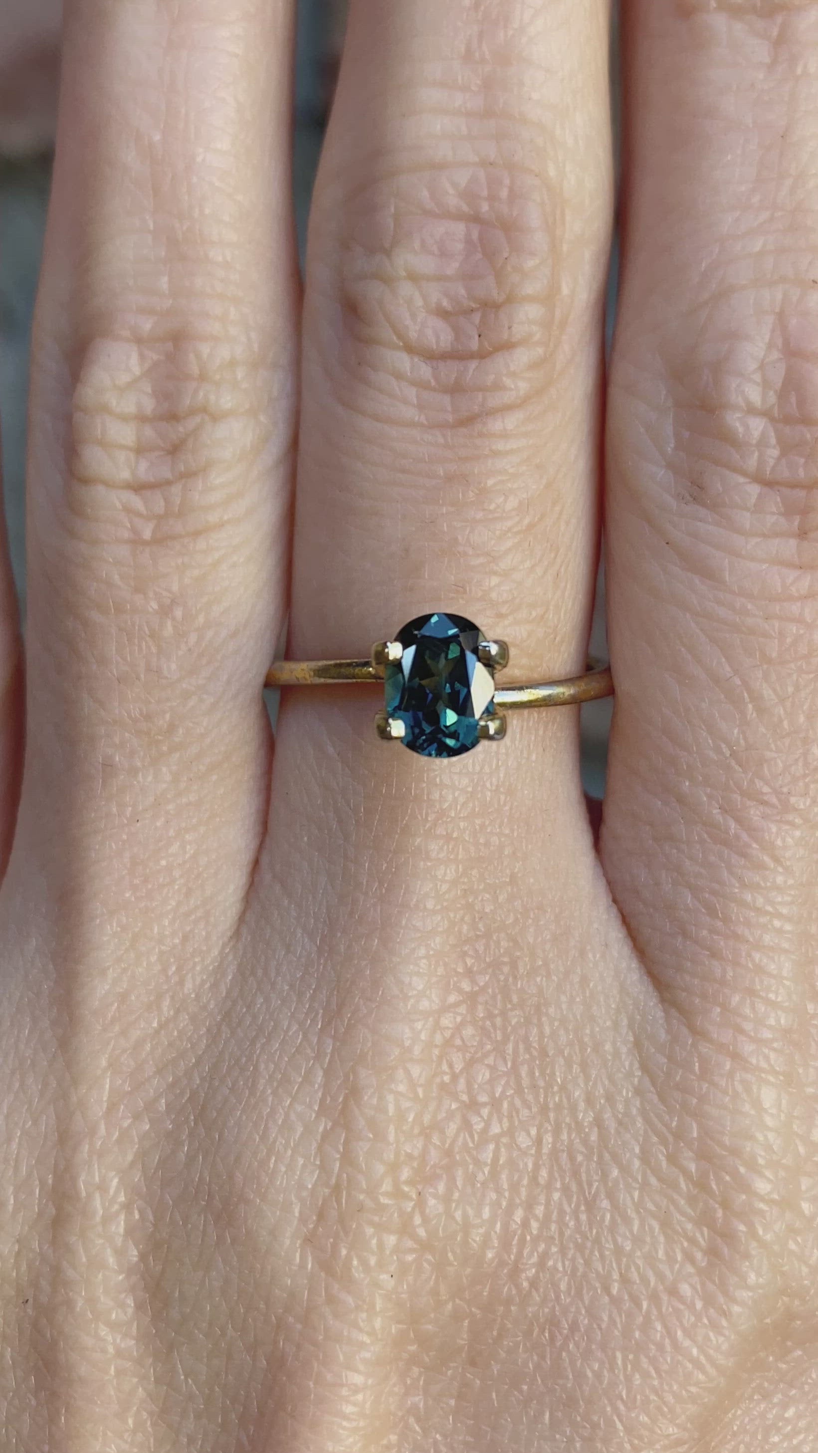 1.14ct Oval Cut Bluegreen Queensland Sapphire