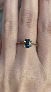 1.14ct Oval Cut Bluegreen Queensland Sapphire