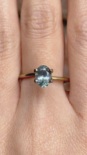 1.4ct Oval Cut Parti Mint Blue Montana Sapphire SO356