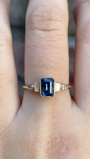 Edith Ring Blue Montana Sapphire, 14k Yellow Gold (One of a kind)