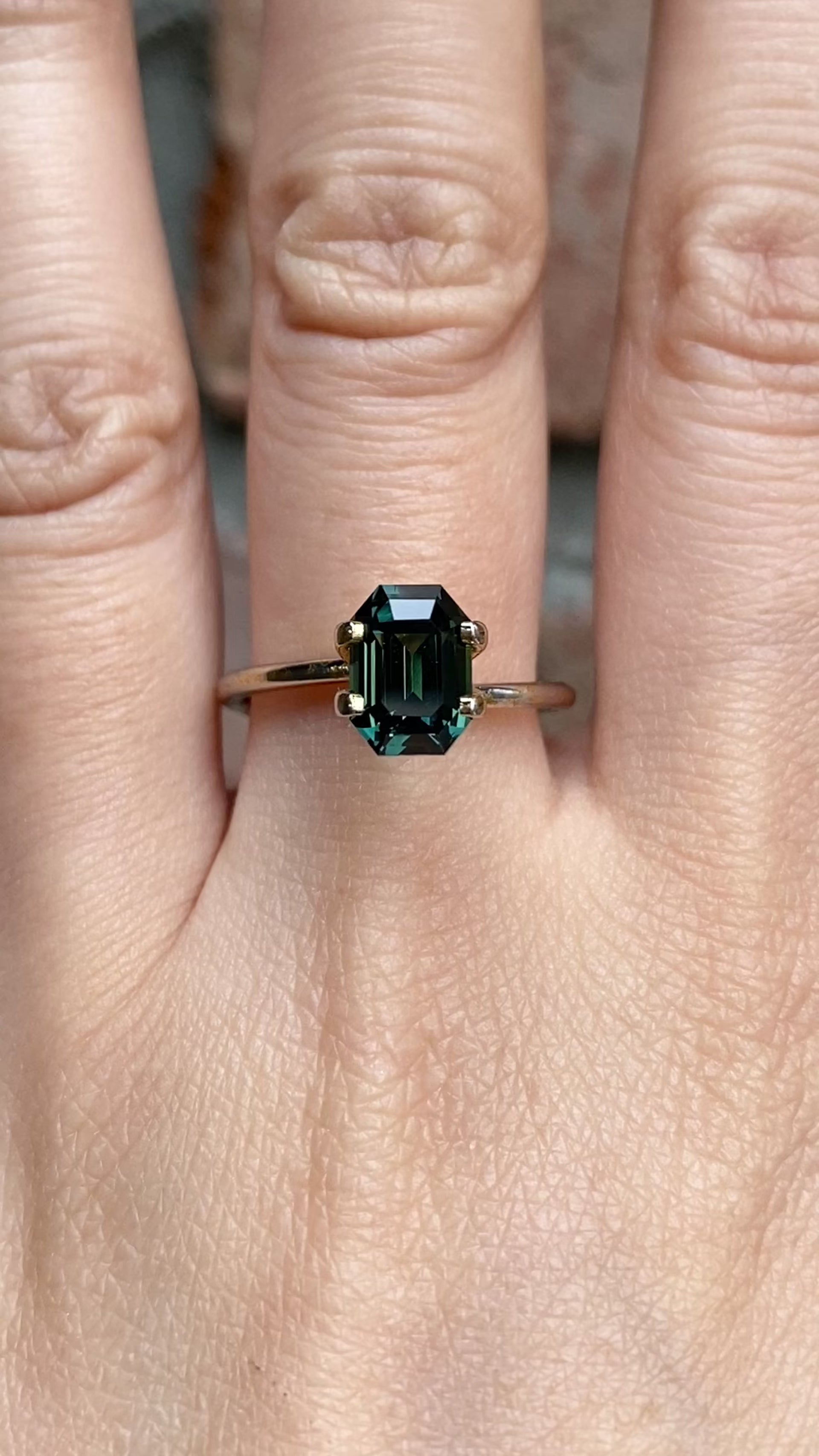 2.1ct Emerald Cut Green Madagascar Sapphire SF228