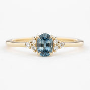 【即日配送】テレサリング ・0.55ct・モンタナ産ティールブルーサファイア・K14YG