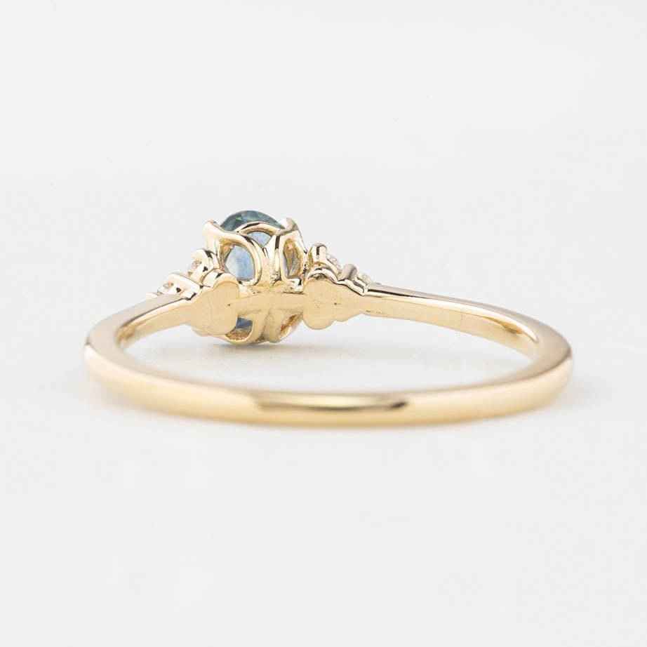 【即日配送】テレサリング ・0.55ct・モンタナ産ティールブルーサファイア・K14YG
