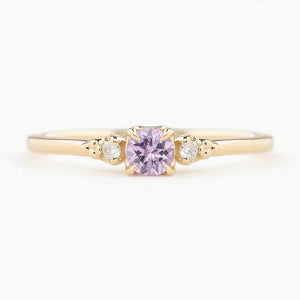 Estel Ring, 0.35ct Light Pink Umba Sapphire 14k Yellow Gold