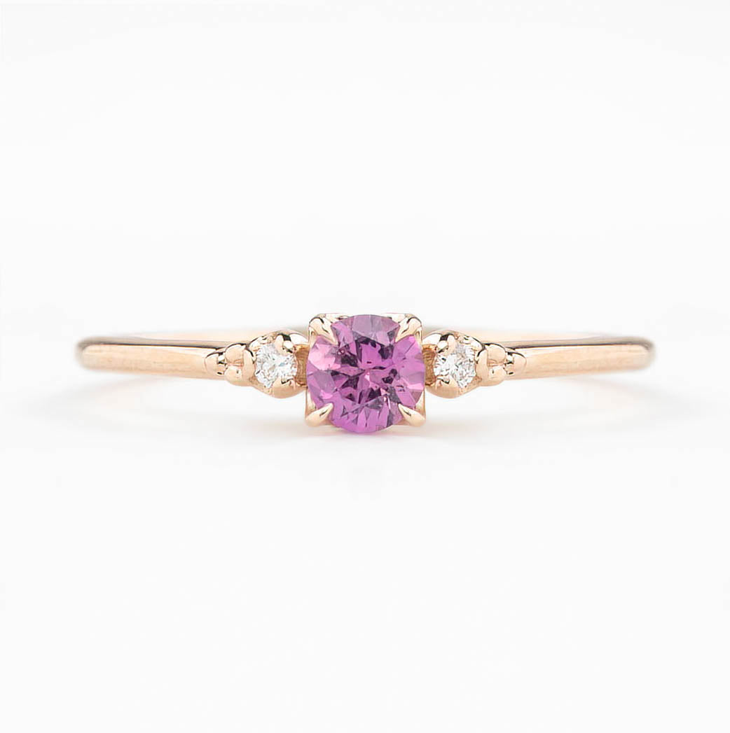 Estel Ring, 0.35ct Pink Umba Sapphire 14k Rose Gold