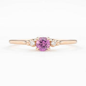 Estel Ring, 0.35ct Pink Umba Sapphire 14k Rose Gold
