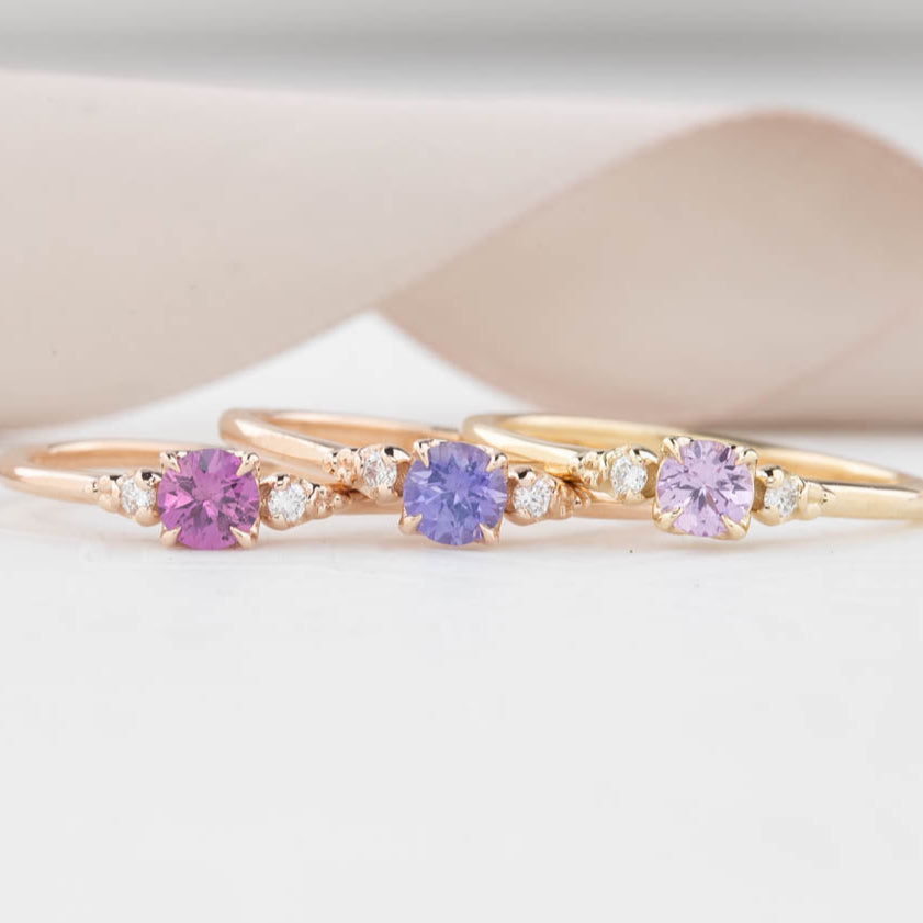 Estel Ring, 0.30ct Pink Unheated Madagascar Sapphire of your choice