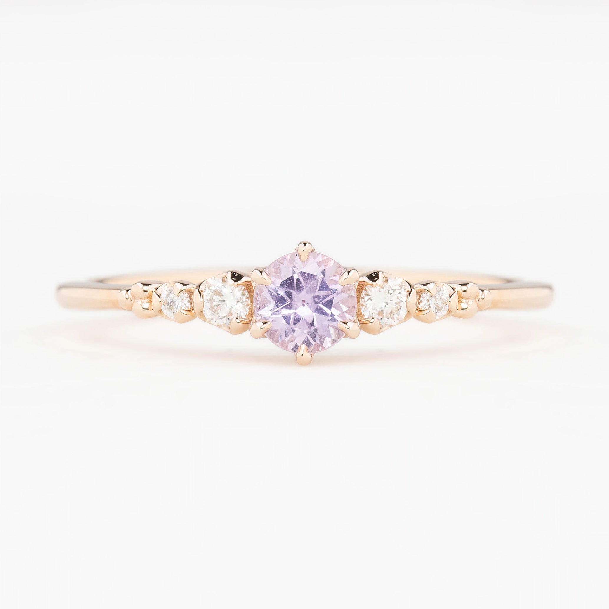 Estel Fleur Ring, 0.30ct Purplish Madagascar Sapphire