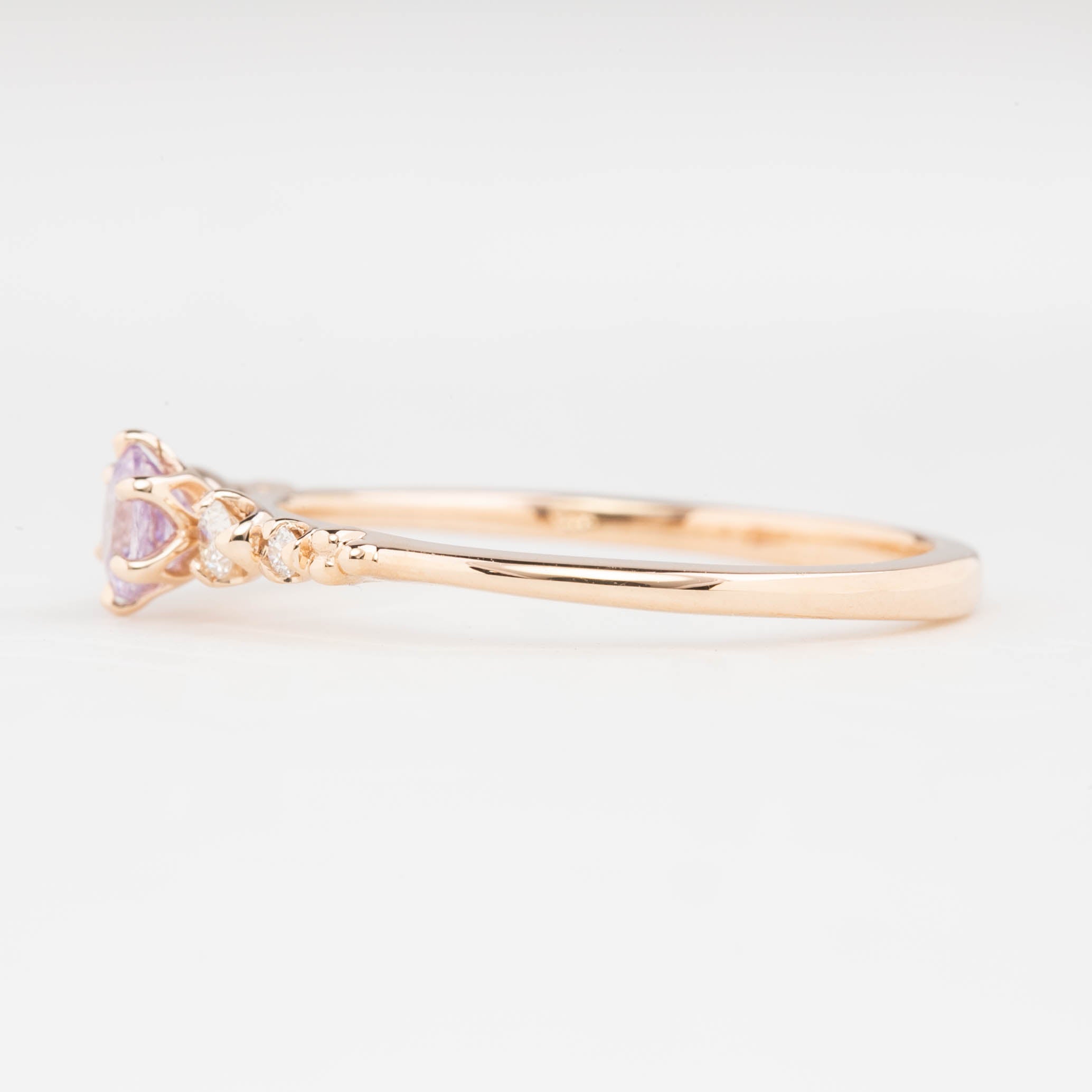 Estel Fleur Ring, 0.30ct Purplish Madagascar Sapphire