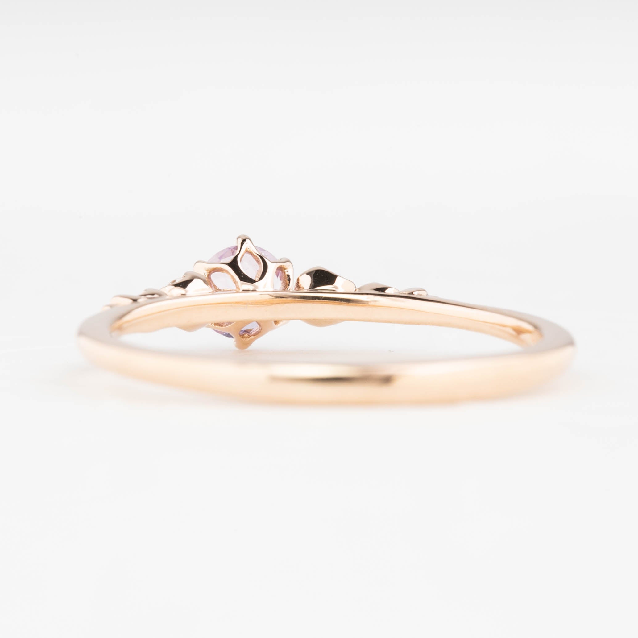 Estel Fleur Ring, 0.30ct Purplish Madagascar Sapphire