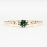 【即日配送】エステルフルールリング ・0.30ct・クイーンズランド産ブルーグリーンサファイア・K14YG