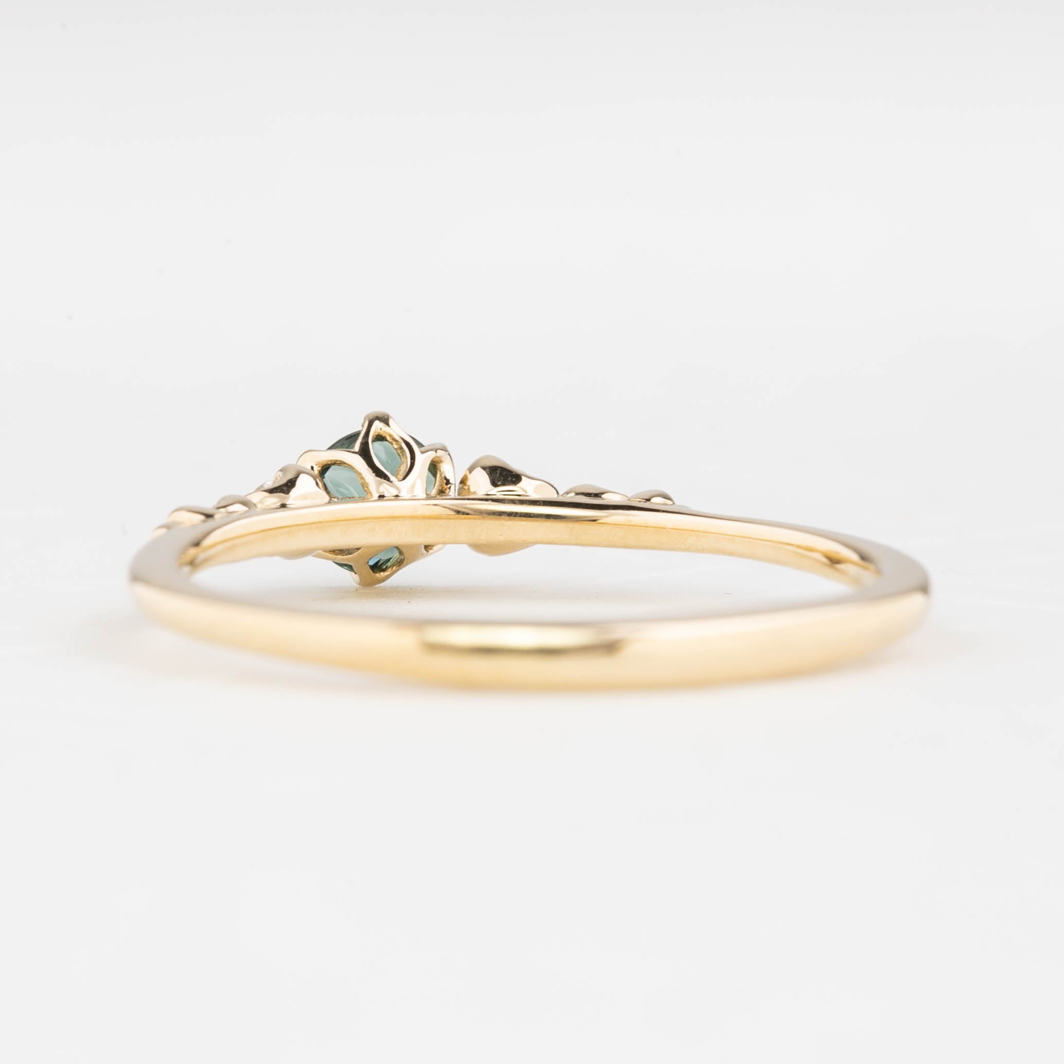 【即日配送】エステルフルールリング ・0.30ct・クイーンズランド産ブルーグリーンサファイア・K14YG