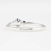 Estel Fleur Six Prongs Ring 4mm 0.30ct Light Blue Round Ceylon Sapphire, 14K White Gold